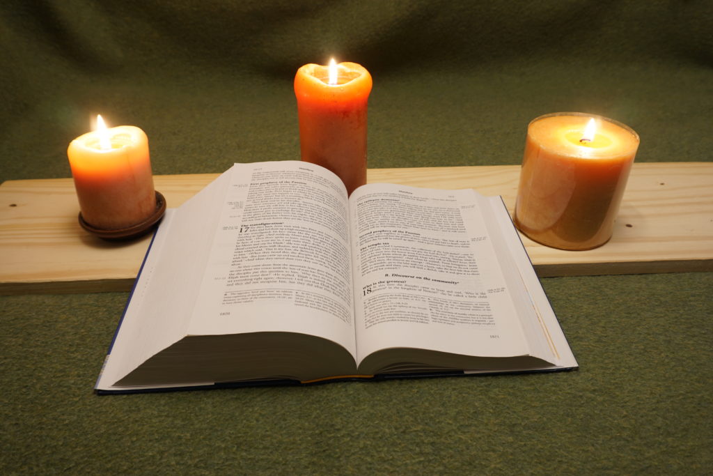 Bible and candles